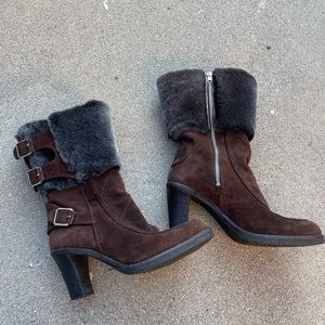 Johntson & Murphy NEW suede fur lined boots